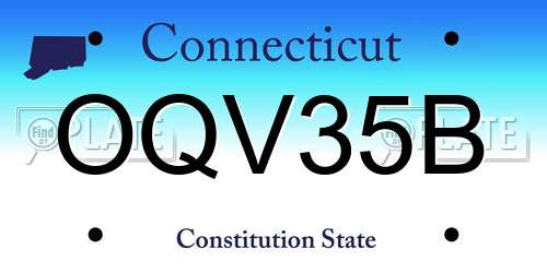 OQV35B Connecticut License Plate