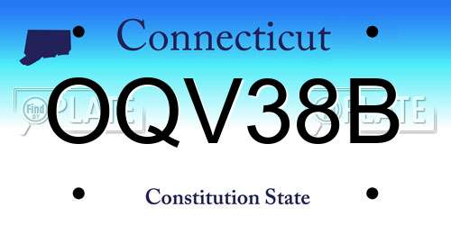 OQV38B Connecticut License Plate