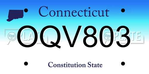 OQV803 Connecticut License Plate