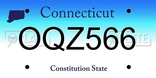 OQZ566 Connecticut License Plate