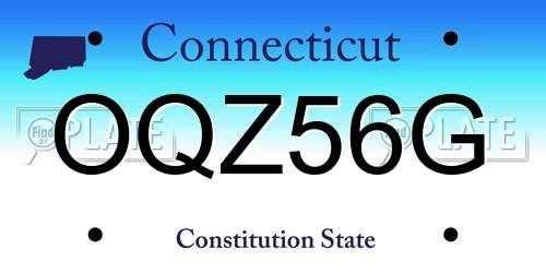 OQZ56G Connecticut License Plate