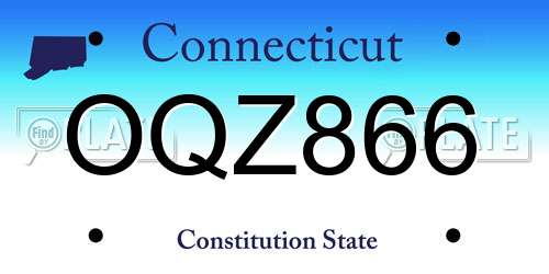 OQZ866 Connecticut License Plate