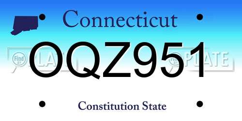 OQZ951 Connecticut License Plate