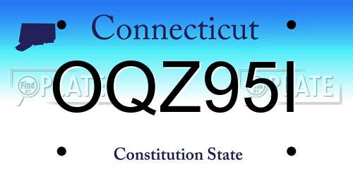 OQZ95I Connecticut License Plate