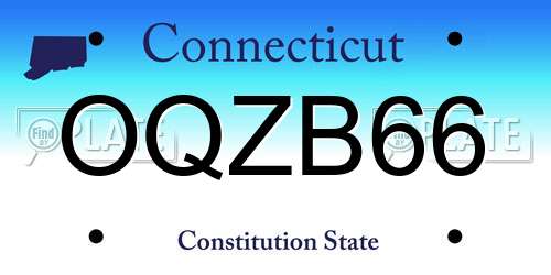 OQZB66 Connecticut License Plate