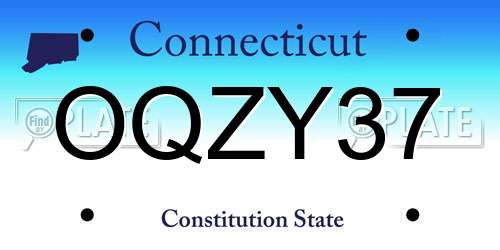 OQZY37 Connecticut License Plate