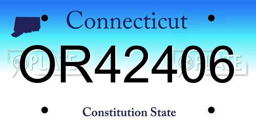 OR42406 Connecticut License Plate