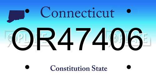 OR47406 Connecticut License Plate