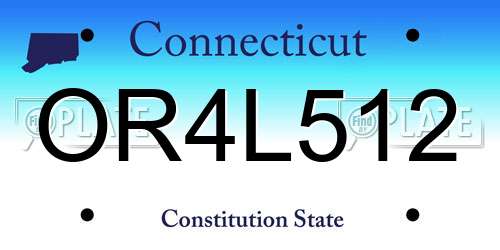 OR4L512 Connecticut License Plate