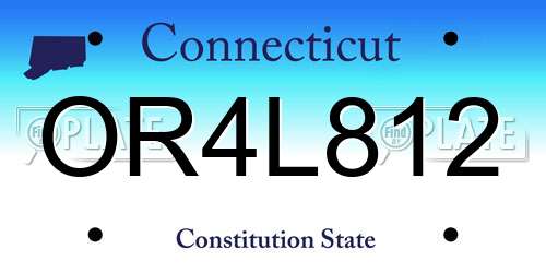 OR4L812 Connecticut License Plate