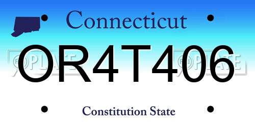 OR4T406 Connecticut License Plate