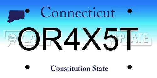 OR4X5T Connecticut License Plate