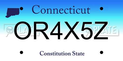 OR4X5Z Connecticut License Plate