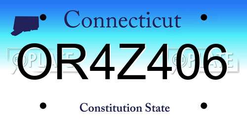 OR4Z406 Connecticut License Plate