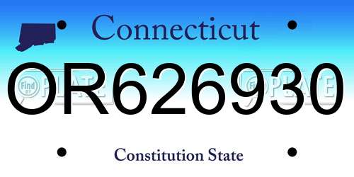 OR626930 Connecticut License Plate
