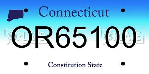 OR65100 Connecticut License Plate