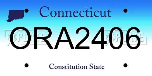 ORA2406 Connecticut License Plate