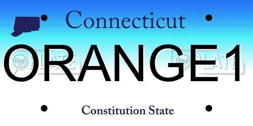 ORANGE1 Connecticut License Plate