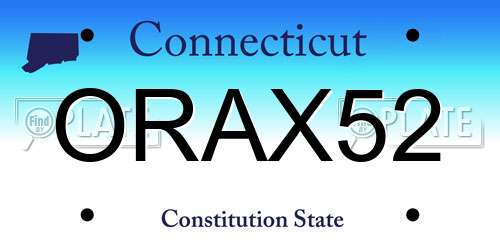 ORAX52 Connecticut License Plate