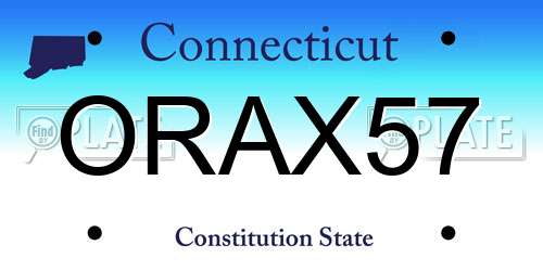 ORAX57 Connecticut License Plate