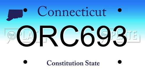 ORC693 Connecticut License Plate