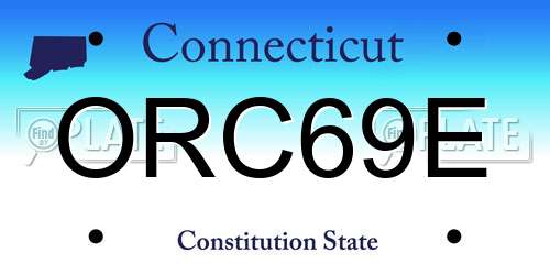 ORC69E Connecticut License Plate