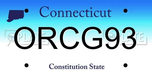 ORCG93 Connecticut License Plate