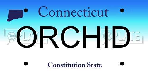 ORCHID Connecticut License Plate