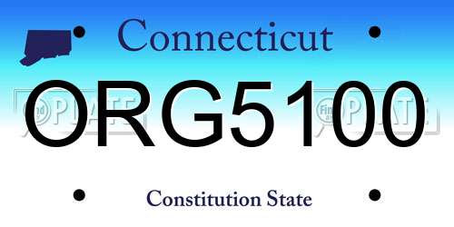 ORG5100 Connecticut License Plate
