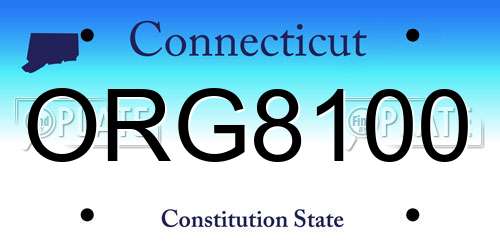 ORG8100 Connecticut License Plate