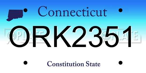 ORK2351 Connecticut License Plate