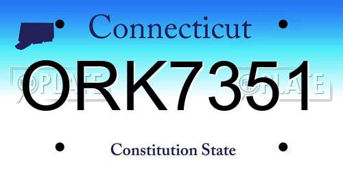 ORK7351 Connecticut License Plate