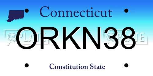 ORKN38 Connecticut License Plate