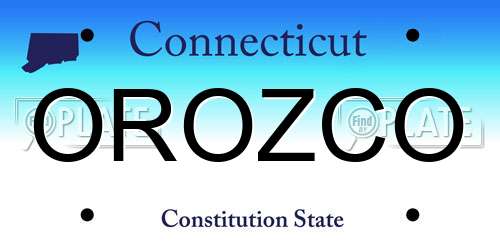 OROZCO Connecticut License Plate