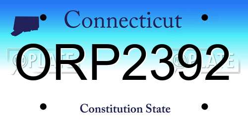 ORP2392 Connecticut License Plate