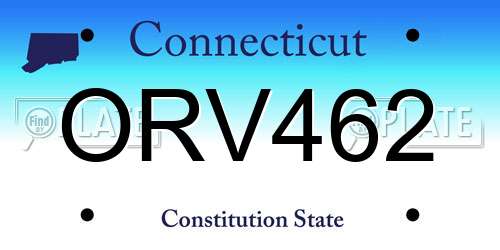 ORV462 Connecticut License Plate