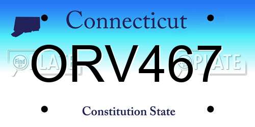 ORV467 Connecticut License Plate