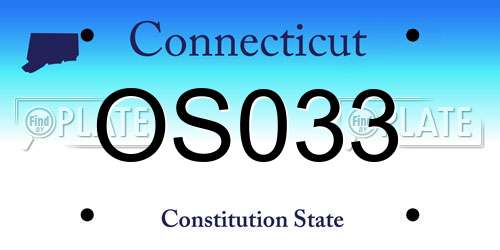OS033 Connecticut License Plate