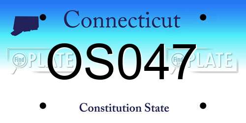 OS047 Connecticut License Plate