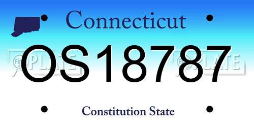 OS18787 Connecticut License Plate
