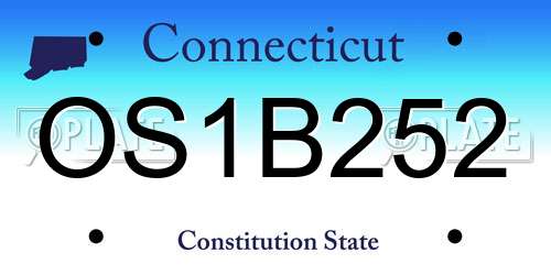 OS1B252 Connecticut License Plate