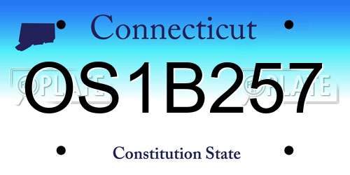 OS1B257 Connecticut License Plate