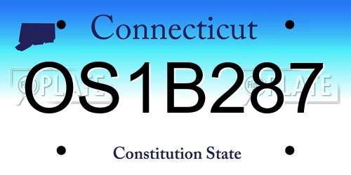 OS1B287 Connecticut License Plate