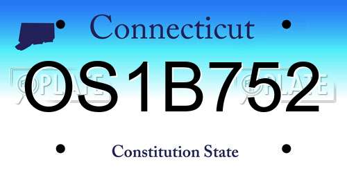 OS1B752 Connecticut License Plate