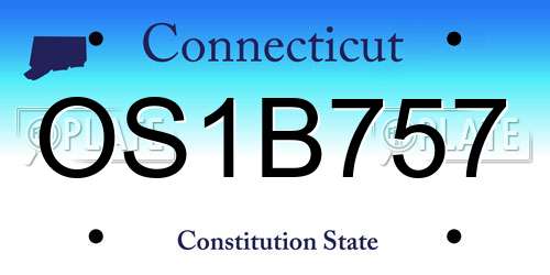 OS1B757 Connecticut License Plate