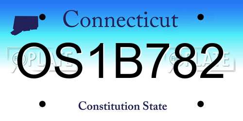 OS1B782 Connecticut License Plate