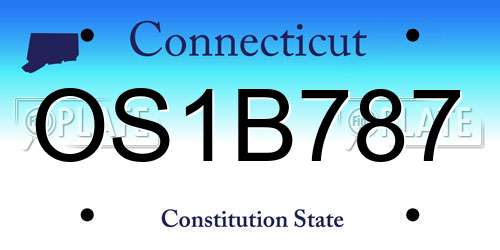 OS1B787 Connecticut License Plate