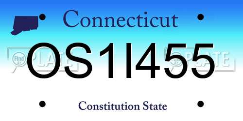 OS1I455 Connecticut License Plate