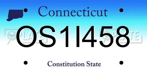 OS1I458 Connecticut License Plate