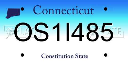 OS1I485 Connecticut License Plate